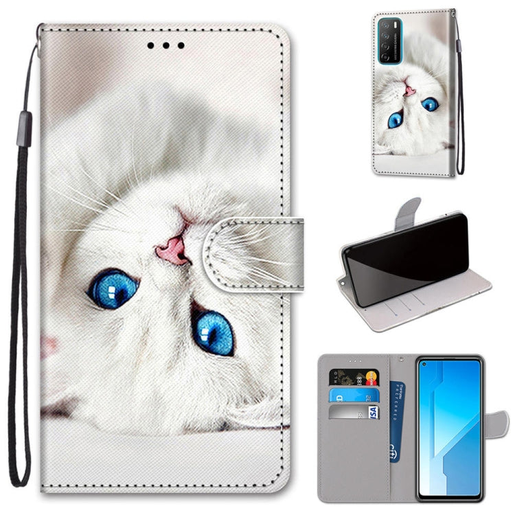 Coloured Drawing Cross Texture Horizontal Flip PU Leather Case with Holder & Card Slots & Wallet & Lanyard, For Huawei Honor Play4, For Huawei Honor X10 / X10 Pro