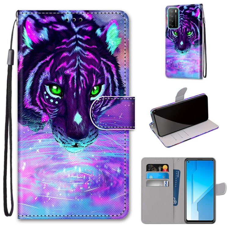 Coloured Drawing Cross Texture Horizontal Flip PU Leather Case with Holder & Card Slots & Wallet & Lanyard, For Huawei Honor Play4, For Huawei Honor X10 / X10 Pro