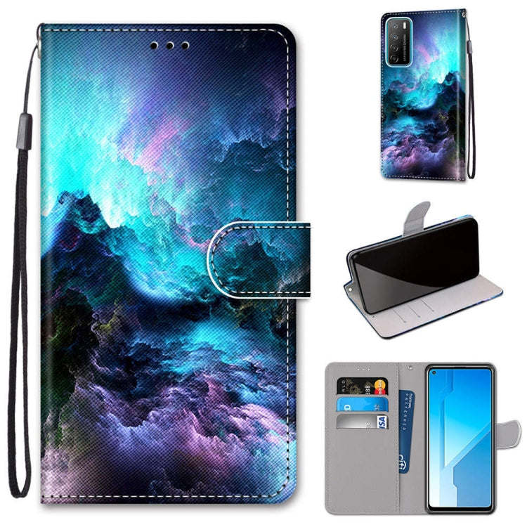 Coloured Drawing Cross Texture Horizontal Flip PU Leather Case with Holder & Card Slots & Wallet & Lanyard, For Huawei Honor Play4, For Huawei Honor X10 / X10 Pro