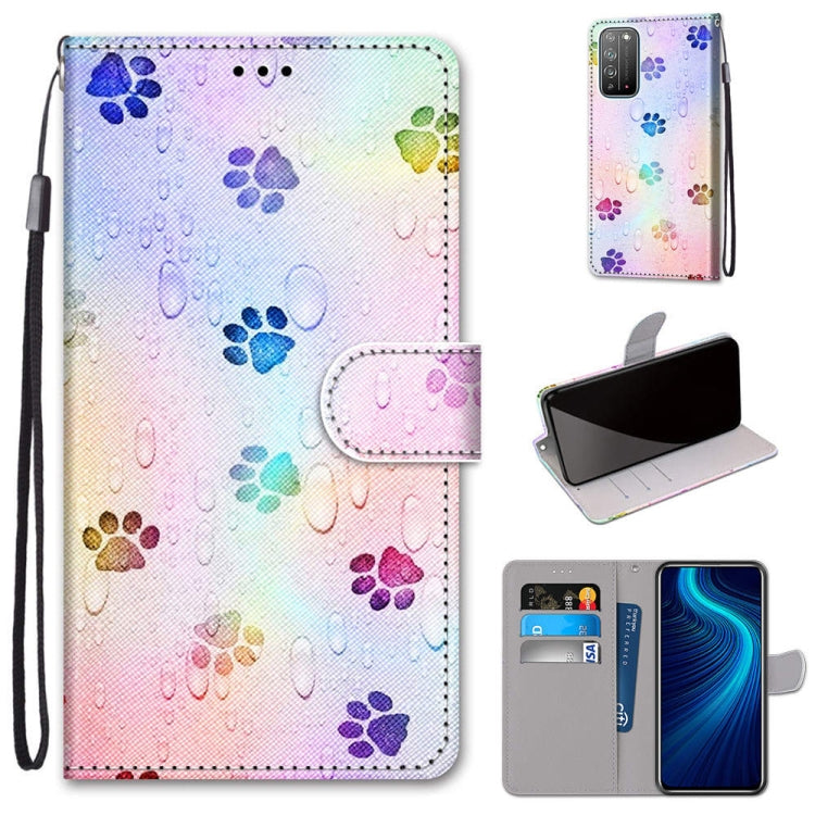 Coloured Drawing Cross Texture Horizontal Flip PU Leather Case with Holder & Card Slots & Wallet & Lanyard, For Huawei Honor Play4, For Huawei Honor X10 / X10 Pro
