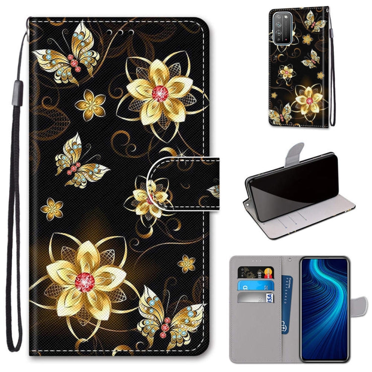 Coloured Drawing Cross Texture Horizontal Flip PU Leather Case with Holder & Card Slots & Wallet & Lanyard, For Huawei Honor Play4, For Huawei Honor X10 / X10 Pro