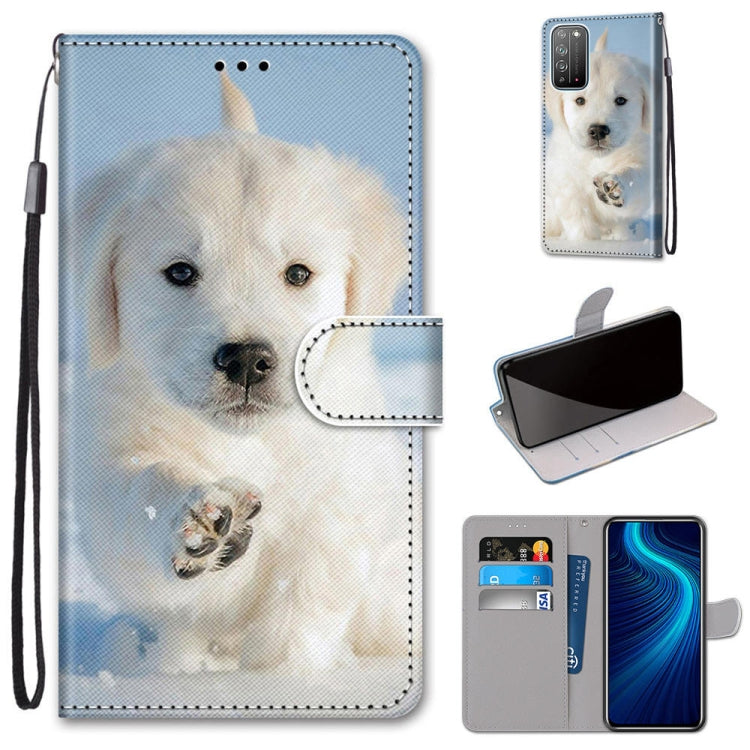 Coloured Drawing Cross Texture Horizontal Flip PU Leather Case with Holder & Card Slots & Wallet & Lanyard, For Huawei Honor Play4, For Huawei Honor X10 / X10 Pro