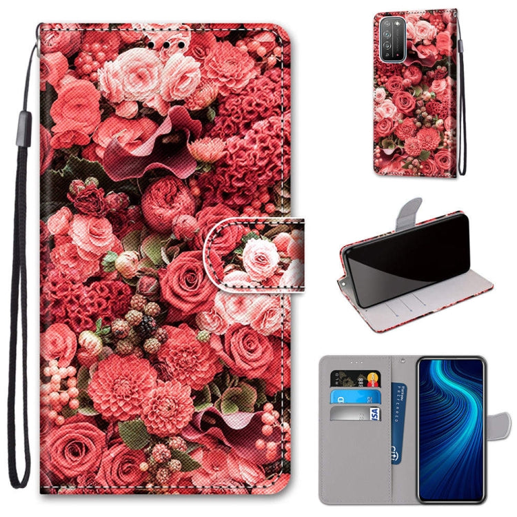 Coloured Drawing Cross Texture Horizontal Flip PU Leather Case with Holder & Card Slots & Wallet & Lanyard, For Huawei Honor Play4, For Huawei Honor X10 / X10 Pro