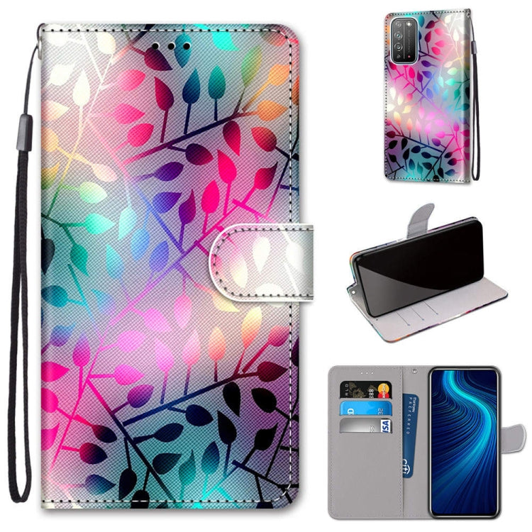Coloured Drawing Cross Texture Horizontal Flip PU Leather Case with Holder & Card Slots & Wallet & Lanyard, For Huawei Honor Play4, For Huawei Honor X10 / X10 Pro