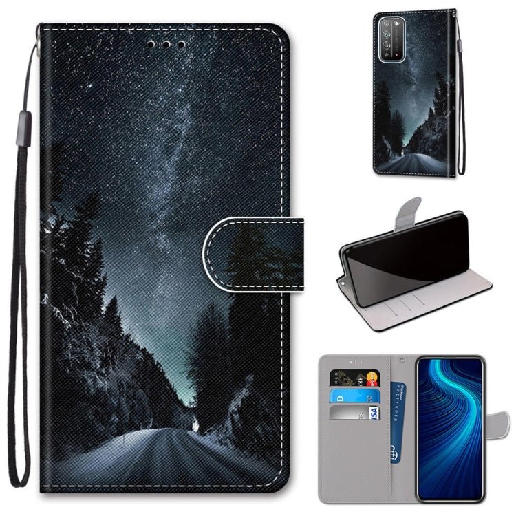 Coloured Drawing Cross Texture Horizontal Flip PU Leather Case with Holder & Card Slots & Wallet & Lanyard, For Huawei Honor Play4, For Huawei Honor X10 / X10 Pro