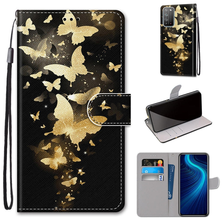 Coloured Drawing Cross Texture Horizontal Flip PU Leather Case with Holder & Card Slots & Wallet & Lanyard, For Huawei Honor Play4, For Huawei Honor X10 / X10 Pro