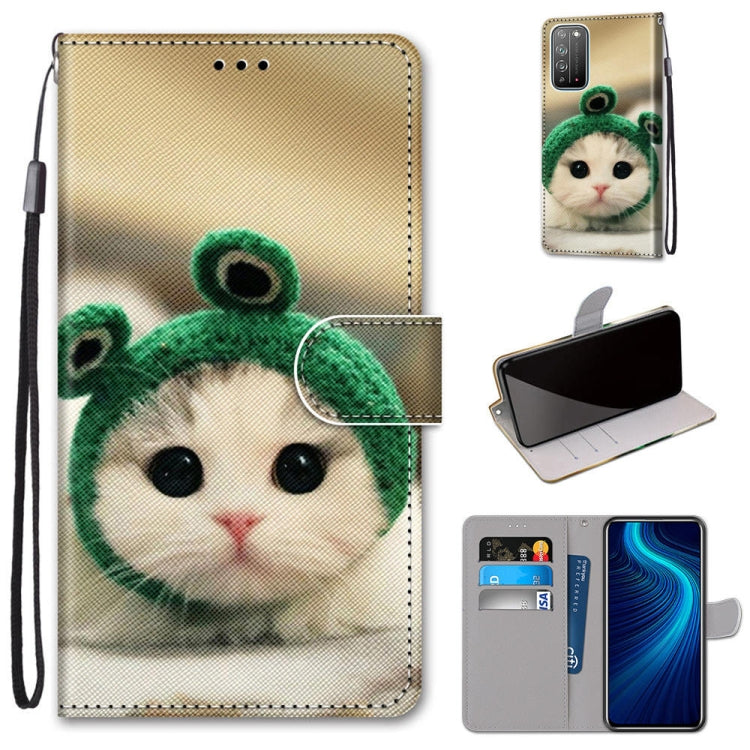 Coloured Drawing Cross Texture Horizontal Flip PU Leather Case with Holder & Card Slots & Wallet & Lanyard, For Huawei Honor Play4, For Huawei Honor X10 / X10 Pro