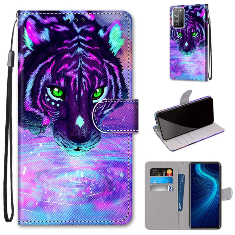 Coloured Drawing Cross Texture Horizontal Flip PU Leather Case with Holder & Card Slots & Wallet & Lanyard, For Huawei Honor Play4, For Huawei Honor X10 / X10 Pro
