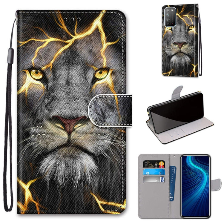 Coloured Drawing Cross Texture Horizontal Flip PU Leather Case with Holder & Card Slots & Wallet & Lanyard, For Huawei Honor Play4, For Huawei Honor X10 / X10 Pro