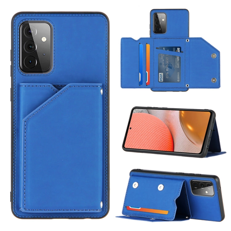 Skin Feel PU + TPU + PC Back Cover Shockproof Case with Card Slots & Holder & Photo Frame, For OPPO A7 / A5s / A12, For Samsung Galaxy A12, For Samsung Galaxy A52 5G / 4G, For Samsung Galaxy A72 5G / 4G, For Samsung Galaxy S21 5G�����������������������...