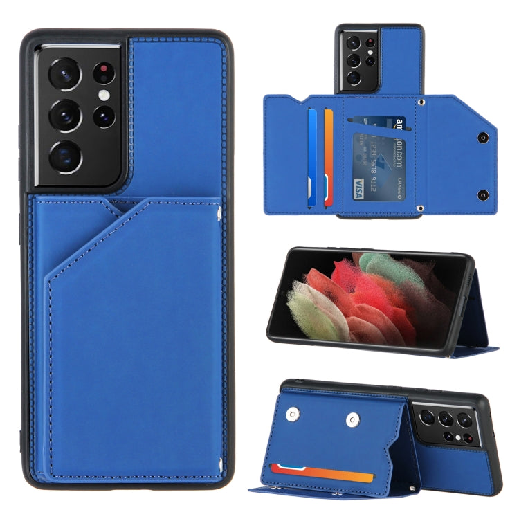 Skin Feel PU + TPU + PC Back Cover Shockproof Case with Card Slots & Holder & Photo Frame, For OPPO A7 / A5s / A12, For Samsung Galaxy A12, For Samsung Galaxy A52 5G / 4G, For Samsung Galaxy A72 5G / 4G, For Samsung Galaxy S21 5G�����������������������...