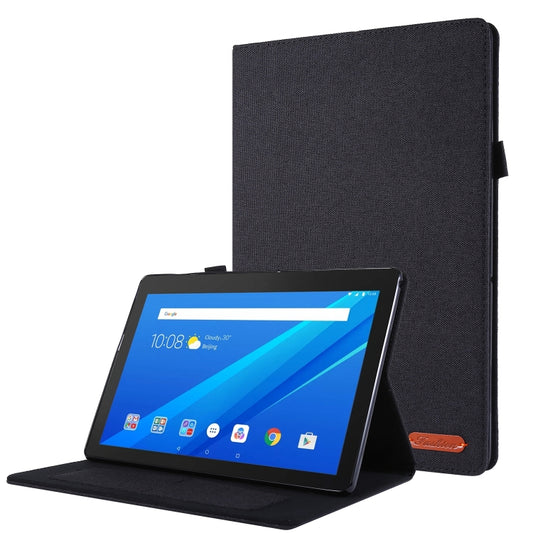 Horizontal Flip TPU + Fabric PU Leather Protective Case with Name Card Clip