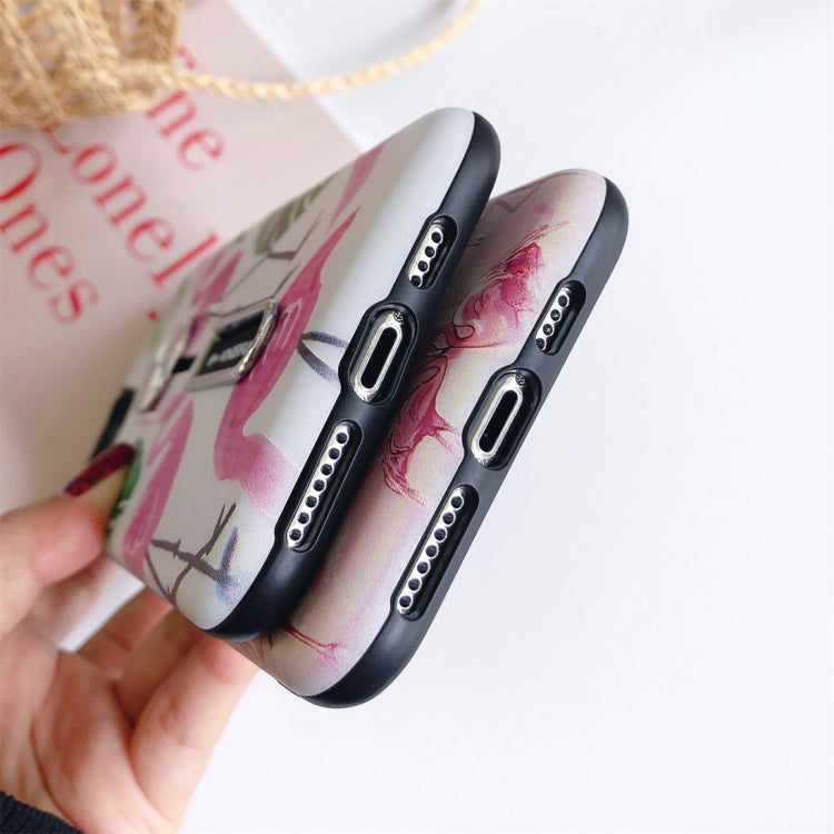 Flamingo Painting Shockproof Multi-functional Invisible Ring Holder Protective Case with Vehicle Magnetic Sheet, For iPhone 11 Pro Max
