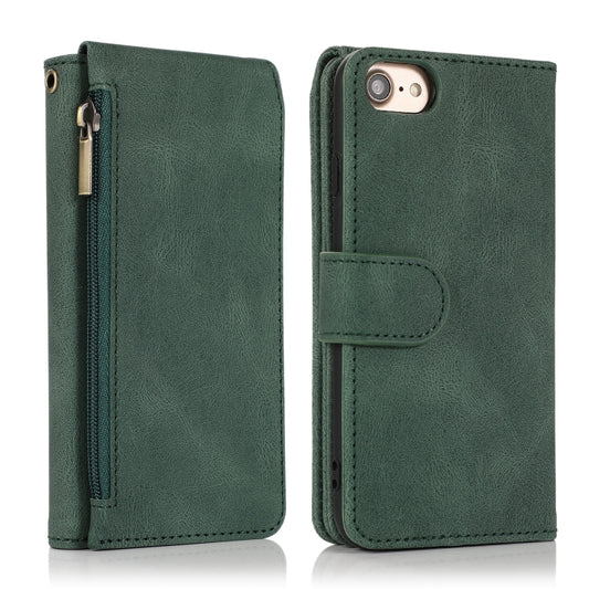 Skin-feel Crazy Horse Texture Zipper Wallet Bag Horizontal Flip Leather Case with Holder & Card Slots & Wallet & Lanyard