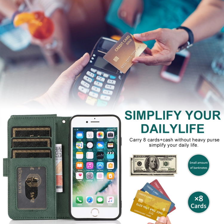 Skin-feel Crazy Horse Texture Zipper Wallet Bag Horizontal Flip Leather Case with Holder & Card Slots & Wallet & Lanyard