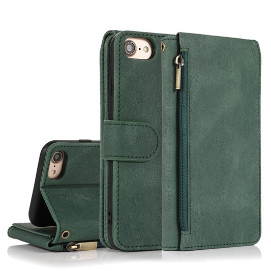 Skin-feel Crazy Horse Texture Zipper Wallet Bag Horizontal Flip Leather Case with Holder & Card Slots & Wallet & Lanyard