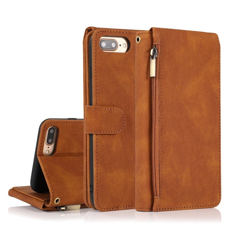 Skin-feel Crazy Horse Texture Zipper Wallet Bag Horizontal Flip Leather Case with Holder & Card Slots & Wallet & Lanyard
