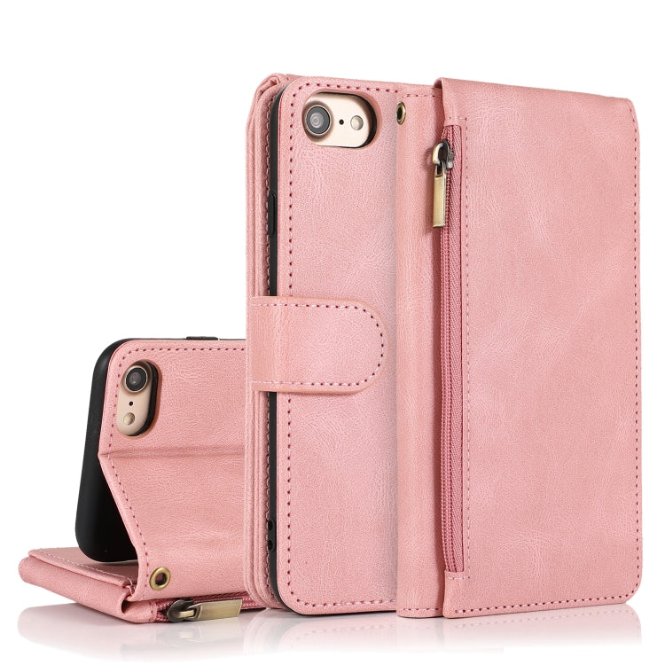 Skin-feel Crazy Horse Texture Zipper Wallet Bag Horizontal Flip Leather Case with Holder & Card Slots & Wallet & Lanyard