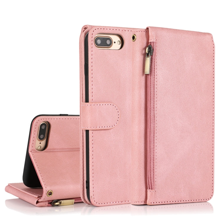 Skin-feel Crazy Horse Texture Zipper Wallet Bag Horizontal Flip Leather Case with Holder & Card Slots & Wallet & Lanyard