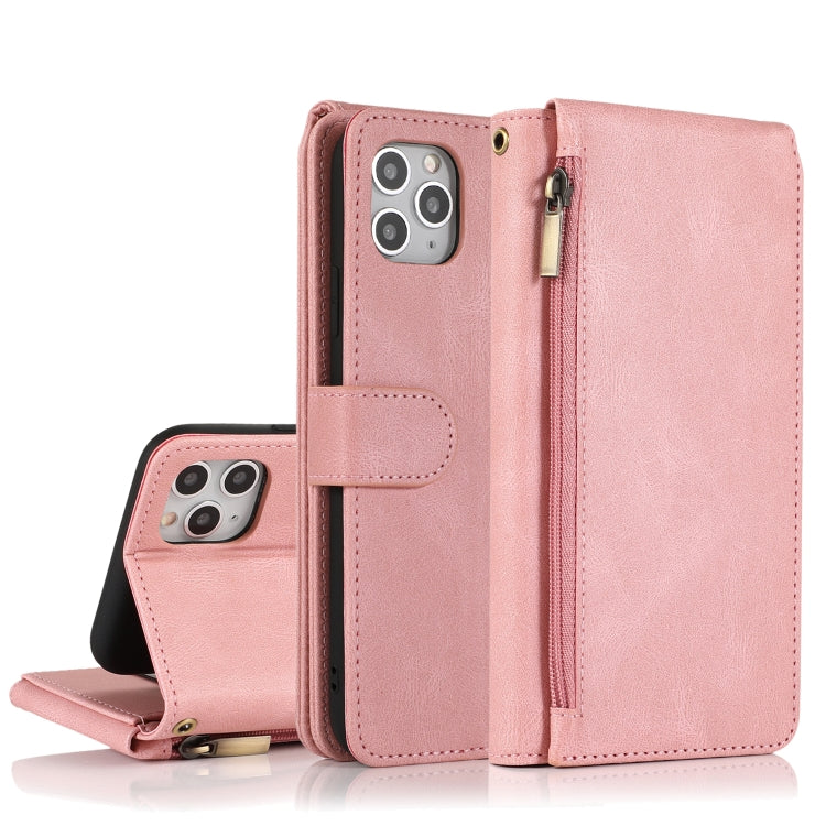 Skin-feel Crazy Horse Texture Zipper Wallet Bag Horizontal Flip Leather Case with Holder & Card Slots & Wallet & Lanyard