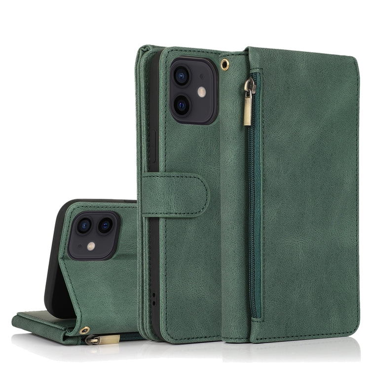 Skin-feel Crazy Horse Texture Zipper Wallet Bag Horizontal Flip Leather Case with Holder & Card Slots & Wallet & Lanyard