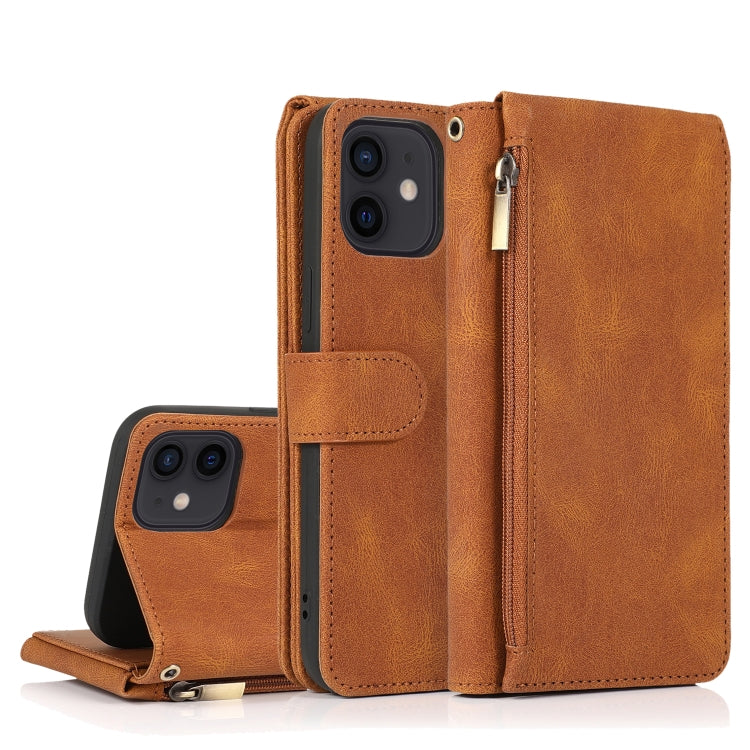 Skin-feel Crazy Horse Texture Zipper Wallet Bag Horizontal Flip Leather Case with Holder & Card Slots & Wallet & Lanyard