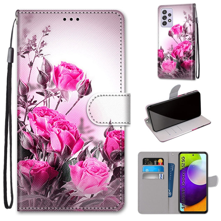 Coloured Drawing Cross Texture Horizontal Flip PU Leather Case with Holder & Card Slots & Wallet & Lanyard, For Samsung Galaxy A52 5G / 4G, For Samsung Galaxy A72 5G / 4G, For Huawei Mate 40 Pro, For Huawei P Smart 2021 / Y7a