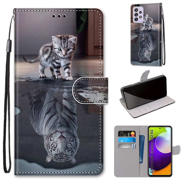 Coloured Drawing Cross Texture Horizontal Flip PU Leather Case with Holder & Card Slots & Wallet & Lanyard, For Samsung Galaxy A52 5G / 4G, For Samsung Galaxy A72 5G / 4G, For Huawei Mate 40 Pro, For Huawei P Smart 2021 / Y7a
