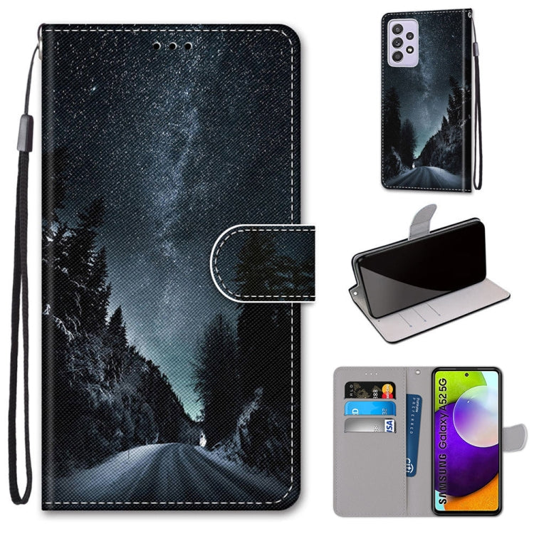 Coloured Drawing Cross Texture Horizontal Flip PU Leather Case with Holder & Card Slots & Wallet & Lanyard, For Samsung Galaxy A52 5G / 4G, For Samsung Galaxy A72 5G / 4G, For Huawei Mate 40 Pro, For Huawei P Smart 2021 / Y7a