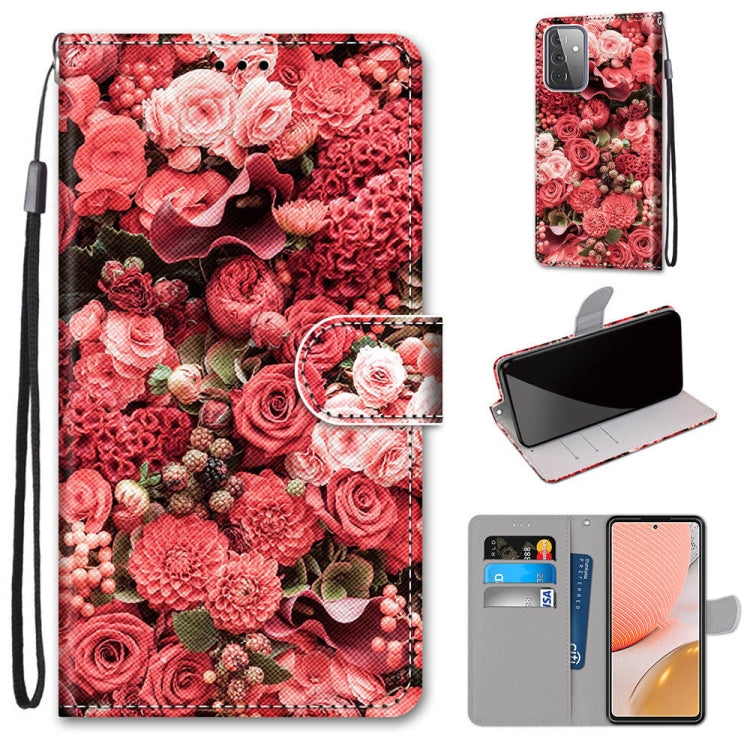 Coloured Drawing Cross Texture Horizontal Flip PU Leather Case with Holder & Card Slots & Wallet & Lanyard, For Samsung Galaxy A52 5G / 4G, For Samsung Galaxy A72 5G / 4G, For Huawei Mate 40 Pro, For Huawei P Smart 2021 / Y7a