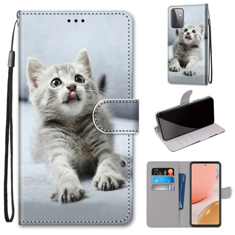 Coloured Drawing Cross Texture Horizontal Flip PU Leather Case with Holder & Card Slots & Wallet & Lanyard, For Samsung Galaxy A52 5G / 4G, For Samsung Galaxy A72 5G / 4G, For Huawei Mate 40 Pro, For Huawei P Smart 2021 / Y7a