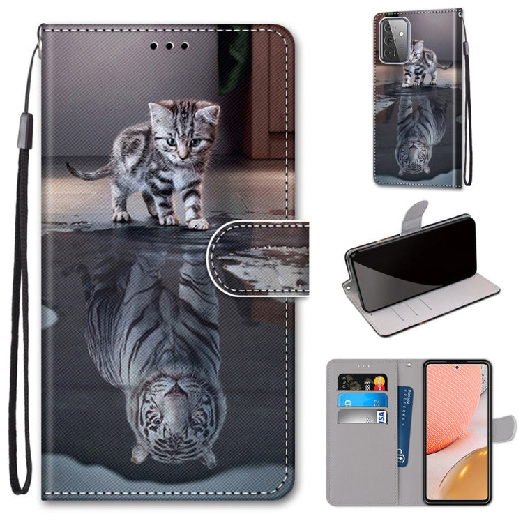 Coloured Drawing Cross Texture Horizontal Flip PU Leather Case with Holder & Card Slots & Wallet & Lanyard, For Samsung Galaxy A52 5G / 4G, For Samsung Galaxy A72 5G / 4G, For Huawei Mate 40 Pro, For Huawei P Smart 2021 / Y7a