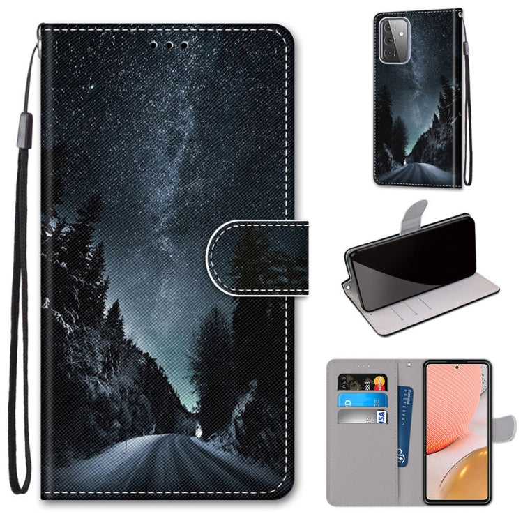 Coloured Drawing Cross Texture Horizontal Flip PU Leather Case with Holder & Card Slots & Wallet & Lanyard, For Samsung Galaxy A52 5G / 4G, For Samsung Galaxy A72 5G / 4G, For Huawei Mate 40 Pro, For Huawei P Smart 2021 / Y7a