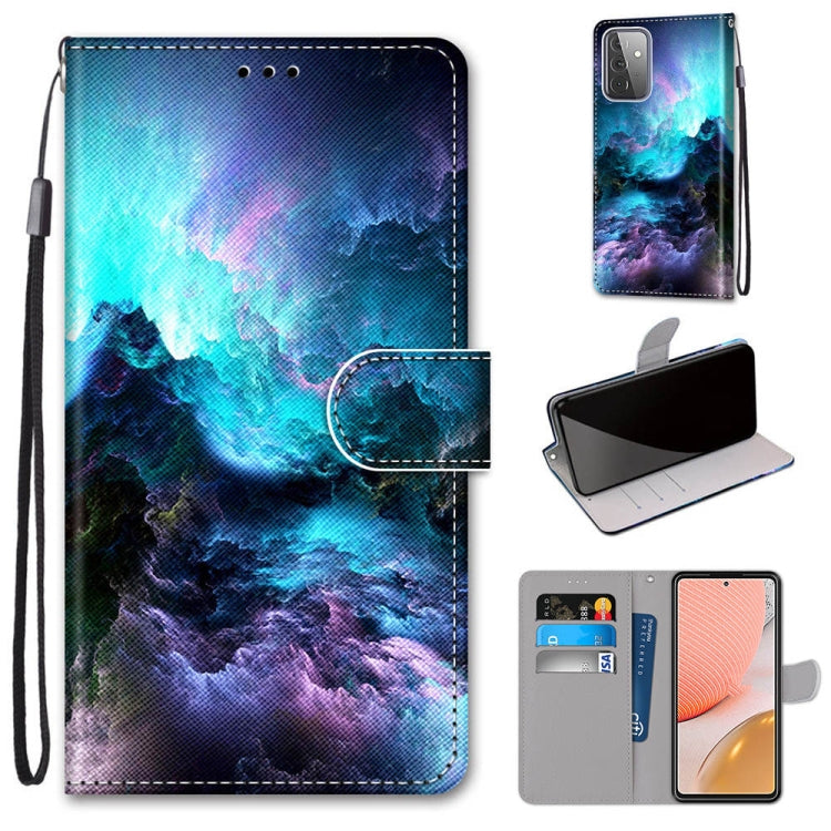 Coloured Drawing Cross Texture Horizontal Flip PU Leather Case with Holder & Card Slots & Wallet & Lanyard, For Samsung Galaxy A52 5G / 4G, For Samsung Galaxy A72 5G / 4G, For Huawei Mate 40 Pro, For Huawei P Smart 2021 / Y7a