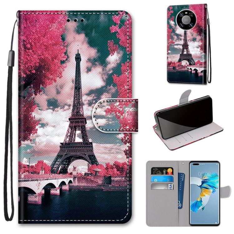 Coloured Drawing Cross Texture Horizontal Flip PU Leather Case with Holder & Card Slots & Wallet & Lanyard, For Samsung Galaxy A52 5G / 4G, For Samsung Galaxy A72 5G / 4G, For Huawei Mate 40 Pro, For Huawei P Smart 2021 / Y7a