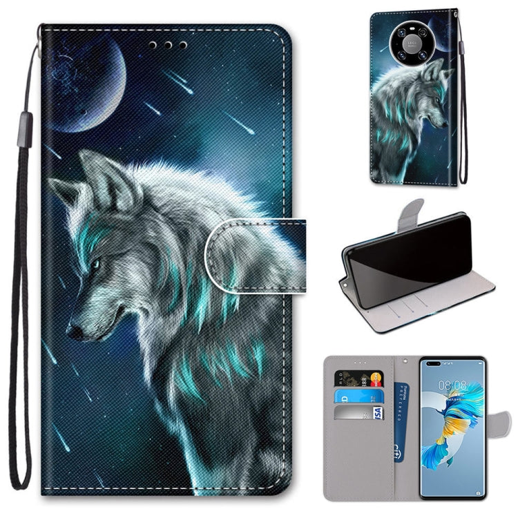 Coloured Drawing Cross Texture Horizontal Flip PU Leather Case with Holder & Card Slots & Wallet & Lanyard, For Samsung Galaxy A52 5G / 4G, For Samsung Galaxy A72 5G / 4G, For Huawei Mate 40 Pro, For Huawei P Smart 2021 / Y7a
