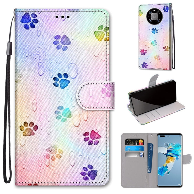 Coloured Drawing Cross Texture Horizontal Flip PU Leather Case with Holder & Card Slots & Wallet & Lanyard, For Samsung Galaxy A52 5G / 4G, For Samsung Galaxy A72 5G / 4G, For Huawei Mate 40 Pro, For Huawei P Smart 2021 / Y7a