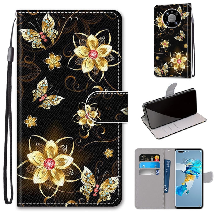 Coloured Drawing Cross Texture Horizontal Flip PU Leather Case with Holder & Card Slots & Wallet & Lanyard, For Samsung Galaxy A52 5G / 4G, For Samsung Galaxy A72 5G / 4G, For Huawei Mate 40 Pro, For Huawei P Smart 2021 / Y7a