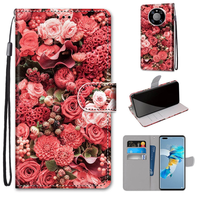 Coloured Drawing Cross Texture Horizontal Flip PU Leather Case with Holder & Card Slots & Wallet & Lanyard, For Samsung Galaxy A52 5G / 4G, For Samsung Galaxy A72 5G / 4G, For Huawei Mate 40 Pro, For Huawei P Smart 2021 / Y7a