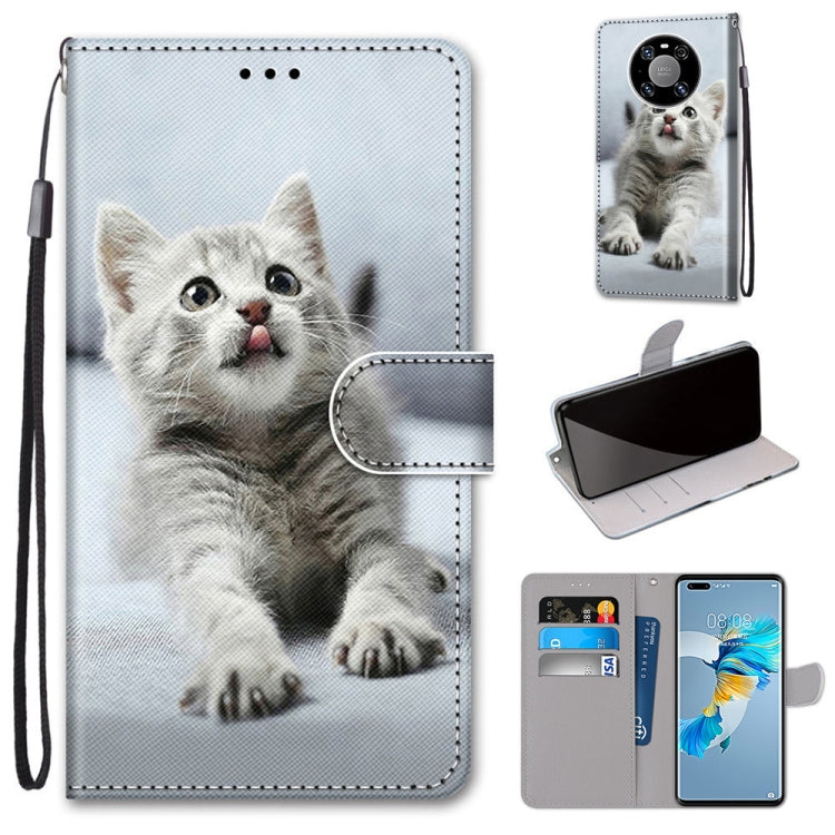 Coloured Drawing Cross Texture Horizontal Flip PU Leather Case with Holder & Card Slots & Wallet & Lanyard, For Samsung Galaxy A52 5G / 4G, For Samsung Galaxy A72 5G / 4G, For Huawei Mate 40 Pro, For Huawei P Smart 2021 / Y7a