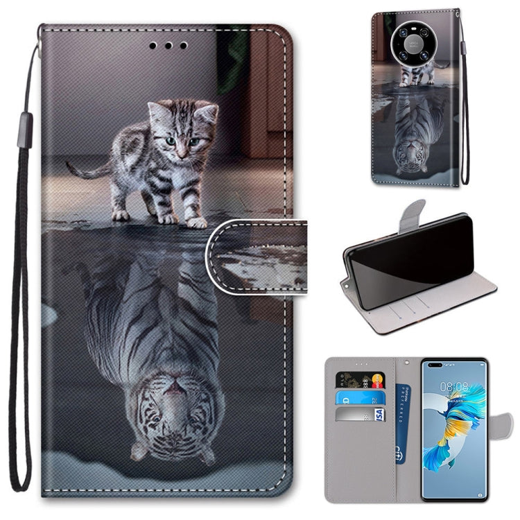 Coloured Drawing Cross Texture Horizontal Flip PU Leather Case with Holder & Card Slots & Wallet & Lanyard, For Samsung Galaxy A52 5G / 4G, For Samsung Galaxy A72 5G / 4G, For Huawei Mate 40 Pro, For Huawei P Smart 2021 / Y7a