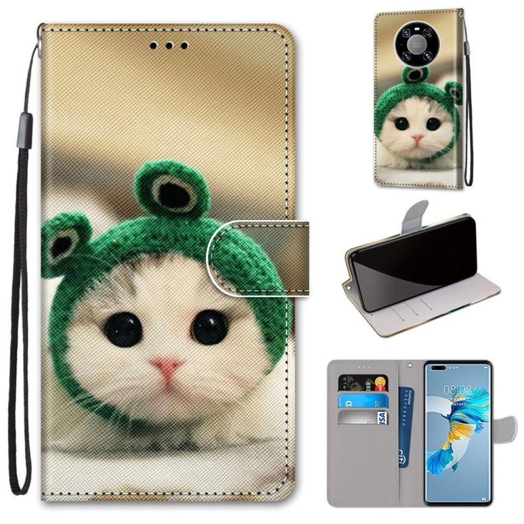 Coloured Drawing Cross Texture Horizontal Flip PU Leather Case with Holder & Card Slots & Wallet & Lanyard, For Samsung Galaxy A52 5G / 4G, For Samsung Galaxy A72 5G / 4G, For Huawei Mate 40 Pro, For Huawei P Smart 2021 / Y7a