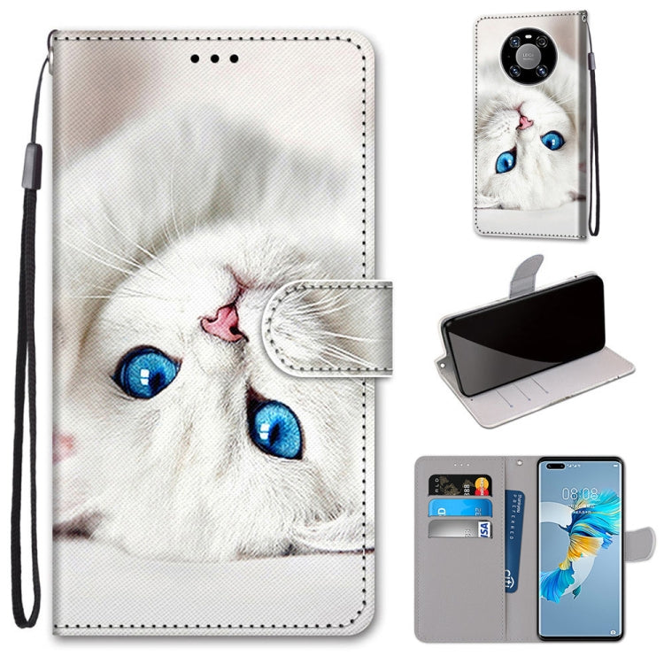 Coloured Drawing Cross Texture Horizontal Flip PU Leather Case with Holder & Card Slots & Wallet & Lanyard, For Samsung Galaxy A52 5G / 4G, For Samsung Galaxy A72 5G / 4G, For Huawei Mate 40 Pro, For Huawei P Smart 2021 / Y7a