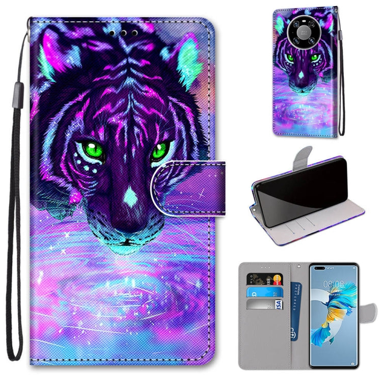 Coloured Drawing Cross Texture Horizontal Flip PU Leather Case with Holder & Card Slots & Wallet & Lanyard, For Samsung Galaxy A52 5G / 4G, For Samsung Galaxy A72 5G / 4G, For Huawei Mate 40 Pro, For Huawei P Smart 2021 / Y7a