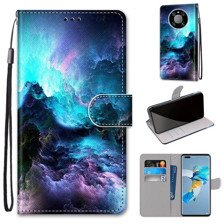 Coloured Drawing Cross Texture Horizontal Flip PU Leather Case with Holder & Card Slots & Wallet & Lanyard, For Samsung Galaxy A52 5G / 4G, For Samsung Galaxy A72 5G / 4G, For Huawei Mate 40 Pro, For Huawei P Smart 2021 / Y7a
