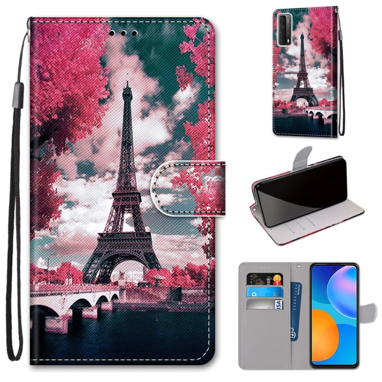 Coloured Drawing Cross Texture Horizontal Flip PU Leather Case with Holder & Card Slots & Wallet & Lanyard, For Samsung Galaxy A52 5G / 4G, For Samsung Galaxy A72 5G / 4G, For Huawei Mate 40 Pro, For Huawei P Smart 2021 / Y7a