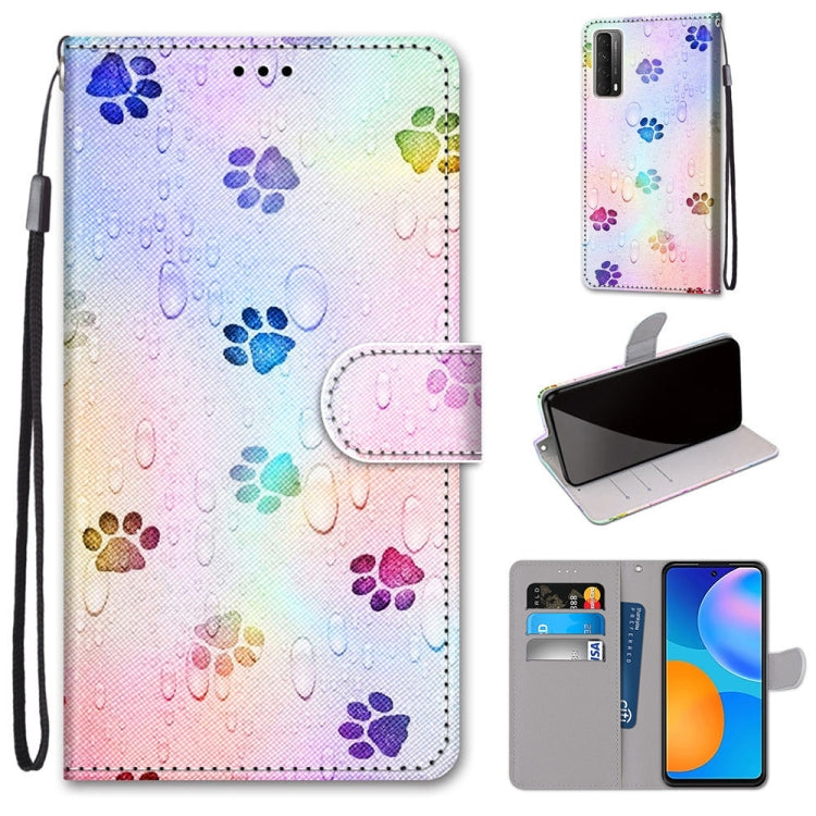 Coloured Drawing Cross Texture Horizontal Flip PU Leather Case with Holder & Card Slots & Wallet & Lanyard, For Samsung Galaxy A52 5G / 4G, For Samsung Galaxy A72 5G / 4G, For Huawei Mate 40 Pro, For Huawei P Smart 2021 / Y7a