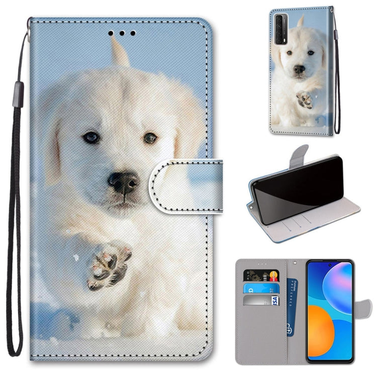 Coloured Drawing Cross Texture Horizontal Flip PU Leather Case with Holder & Card Slots & Wallet & Lanyard, For Samsung Galaxy A52 5G / 4G, For Samsung Galaxy A72 5G / 4G, For Huawei Mate 40 Pro, For Huawei P Smart 2021 / Y7a