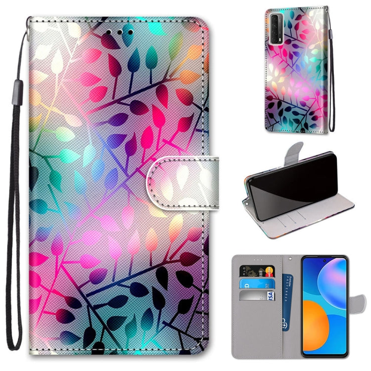 Coloured Drawing Cross Texture Horizontal Flip PU Leather Case with Holder & Card Slots & Wallet & Lanyard, For Samsung Galaxy A52 5G / 4G, For Samsung Galaxy A72 5G / 4G, For Huawei Mate 40 Pro, For Huawei P Smart 2021 / Y7a