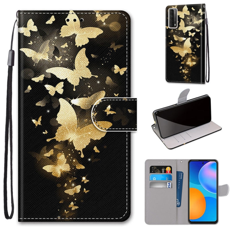 Coloured Drawing Cross Texture Horizontal Flip PU Leather Case with Holder & Card Slots & Wallet & Lanyard, For Samsung Galaxy A52 5G / 4G, For Samsung Galaxy A72 5G / 4G, For Huawei Mate 40 Pro, For Huawei P Smart 2021 / Y7a